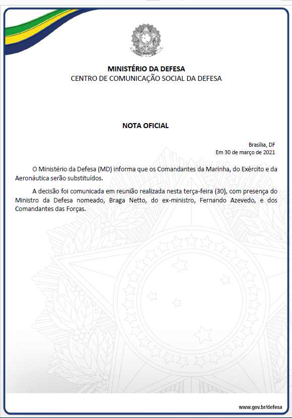 Cambio general de mando de todas las fuerzas armadas brasileñas. 1617120166_19079
