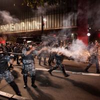 PM -SP em ação nos tumultos de Junho de 2013 em São Paulo.