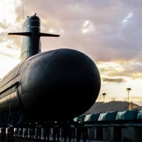 Submarino S-40 Riachuelo, antes de ser lançado ao mar, em Dezembro de 2018, Complexo Naval de Itaguai/ RJ Foto Marinha do Brasil