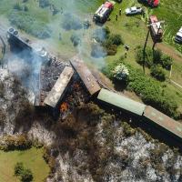 Chile -Trem de carga descarrila e é incendiado no sul do Chile pelos Mapuches