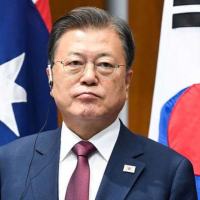 Presidente da Coreia do Sul diz que partes concordam em princípio em declarar fim formal do conflito, mas negociações ainda não começaram por causa das demandas da Coreia do Norte © Getty Images 