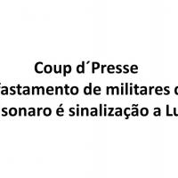 Coup d´Presse - Afastamento de militares de Bolsonaro é sinalização a Lula
