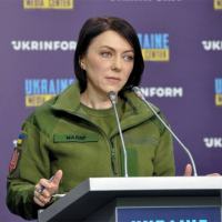 Exclusivo - DefesaNet entrevista a Vice-Ministra da Defesa da Ucrânia Hanna Maliar Na foto a VM Maliar em conferência de imprensa em Kiev.