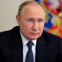 Presidente da Rússia, Vladimir Putin, durante reunião por videoconferência do Conselho de Segurança do país em Moscou